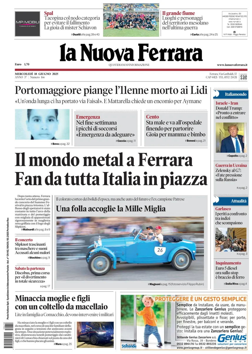 Prima-pagina-nuova ferrara-oggi-edizione-del-2025-06-18